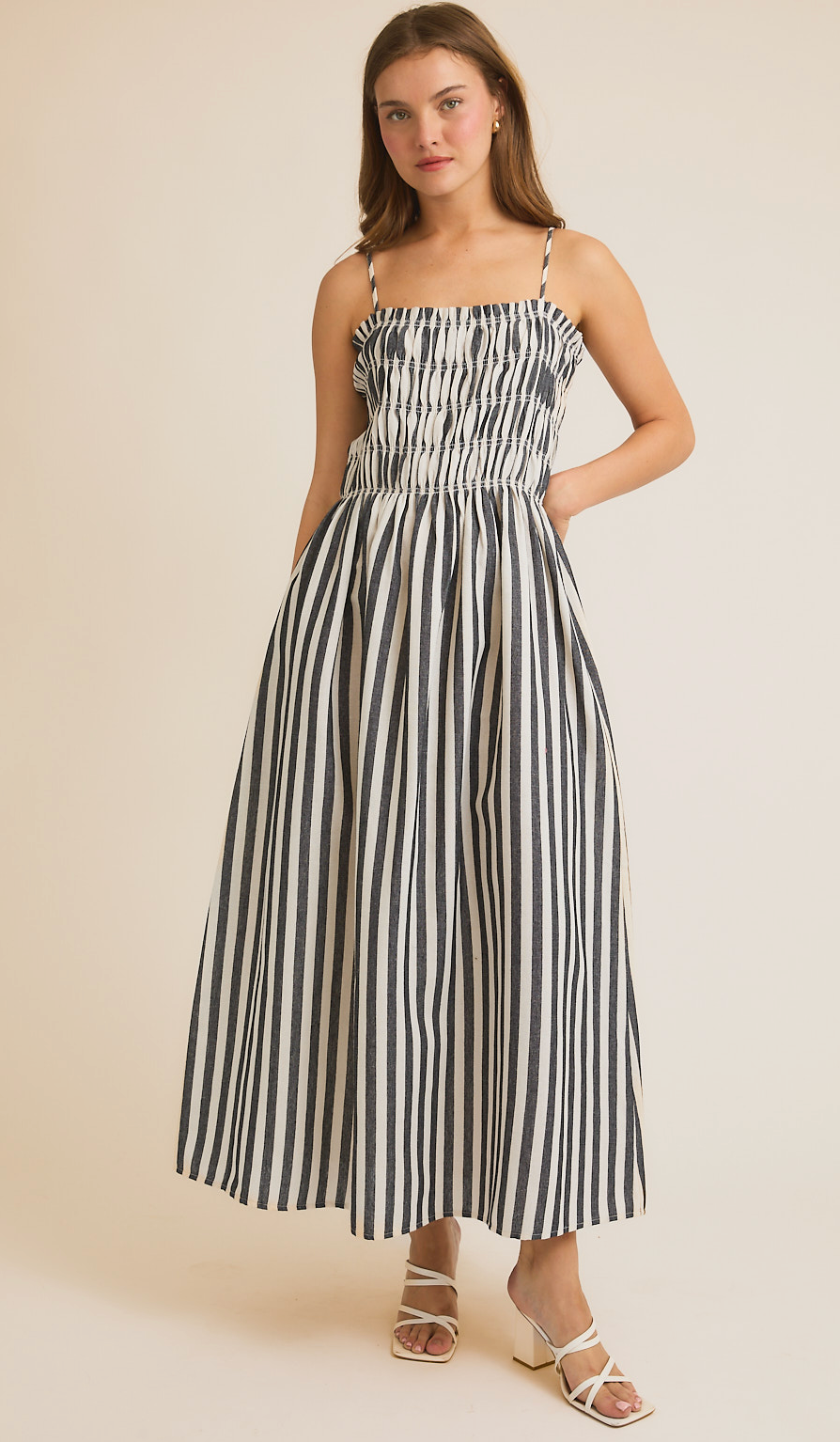 Sleeveless Stripe Maxi Dress