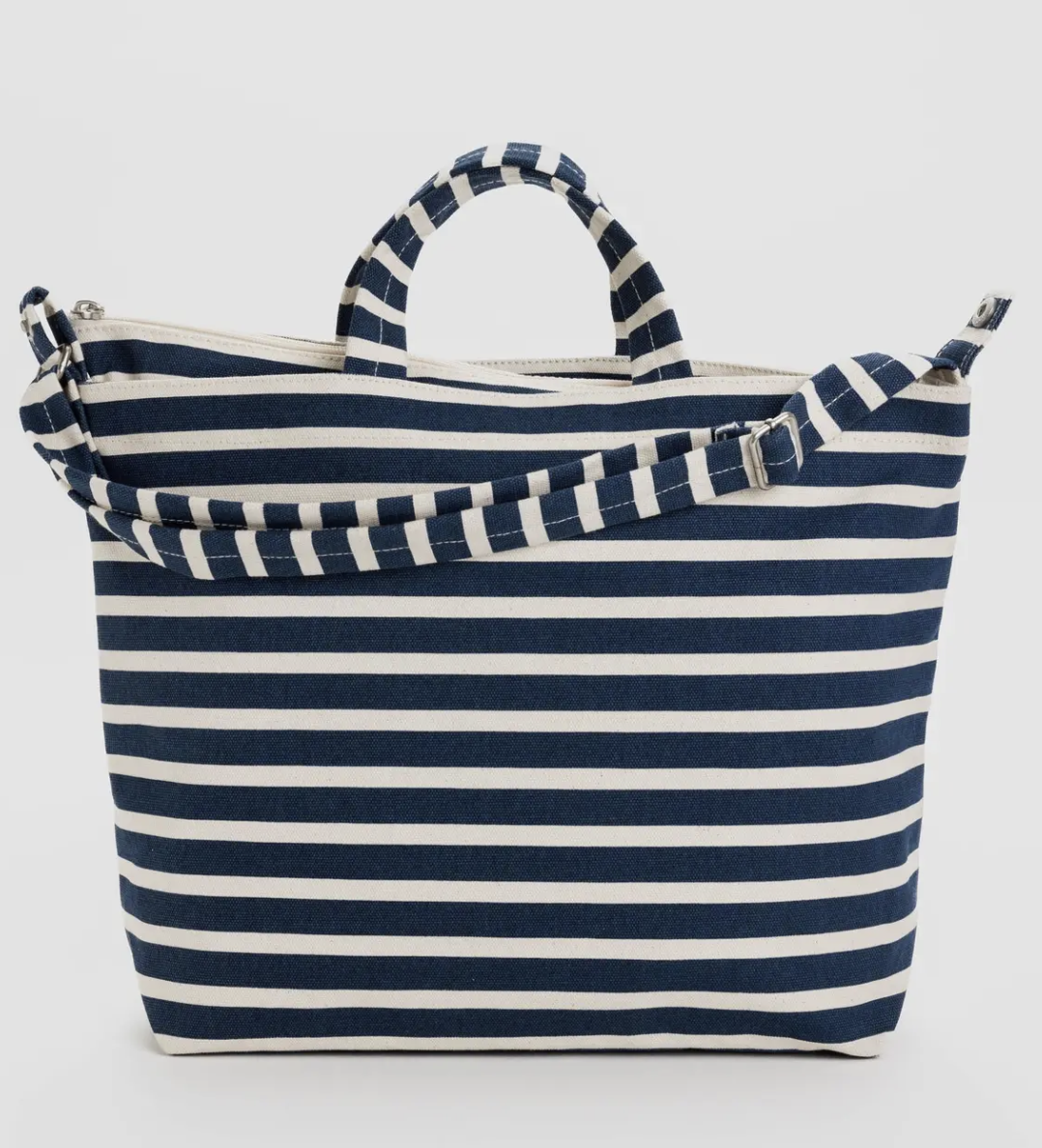 Horizontal Zip Duck Bag - Navy Stripe