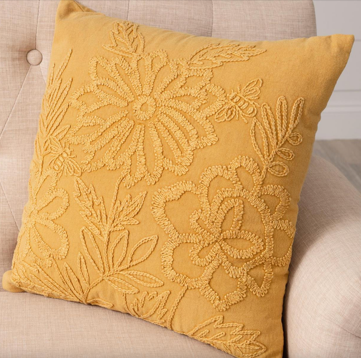 Stonewashed Bee Pillow