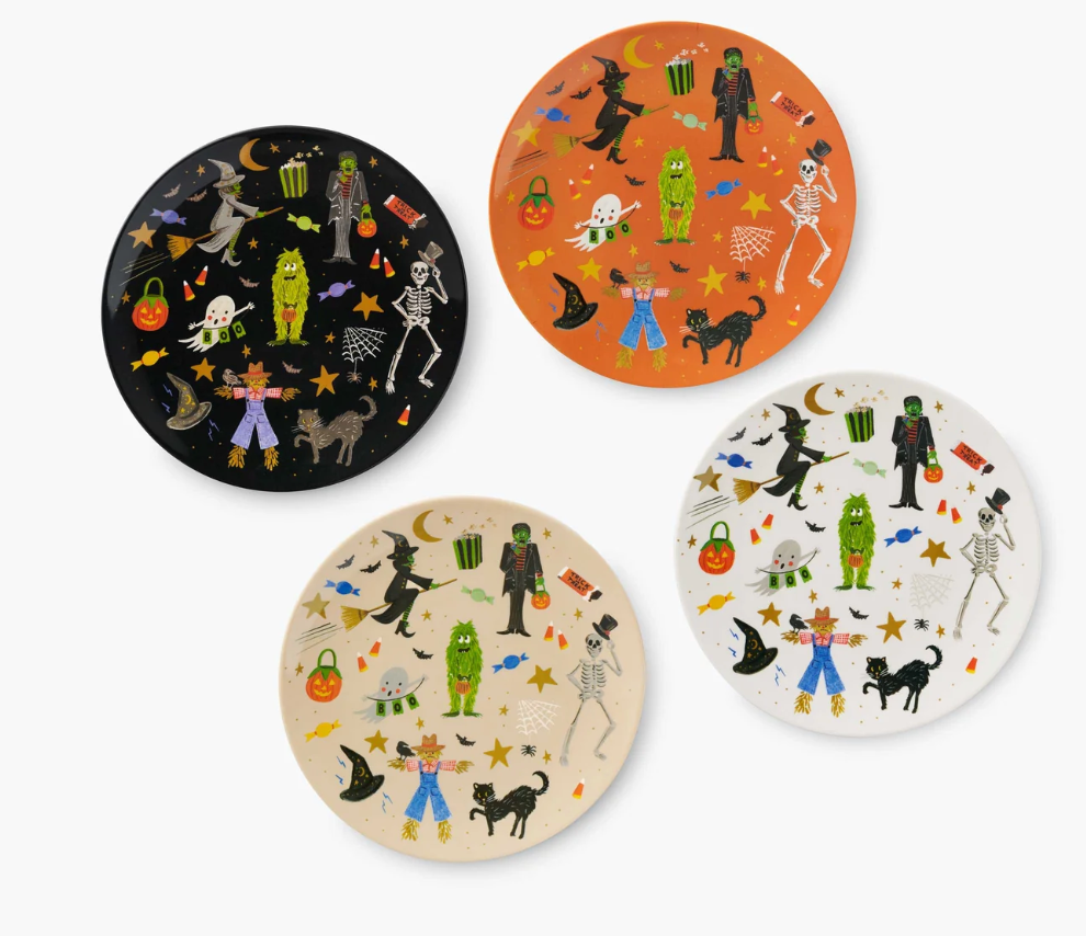Halloween Parade Melamine Assorted Dessert Plates