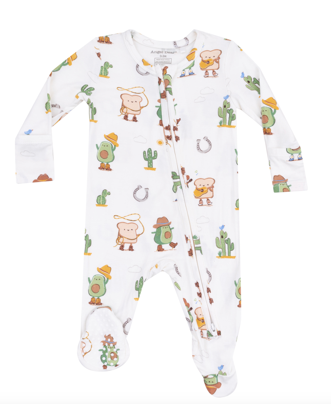 Avocado Toast Western 2 Way Zipper Footie