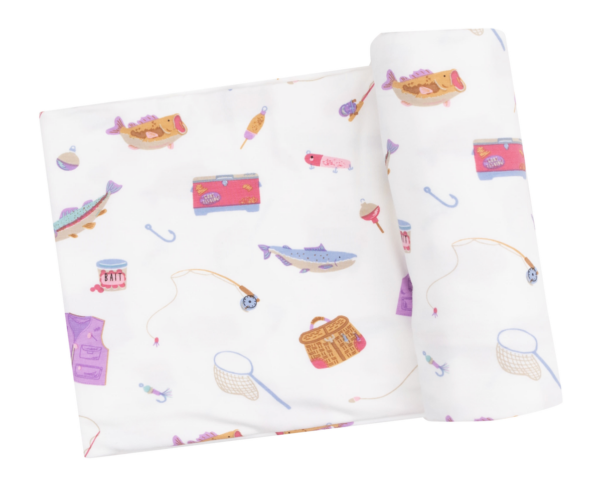 Fishing Things Swaddle Blanket