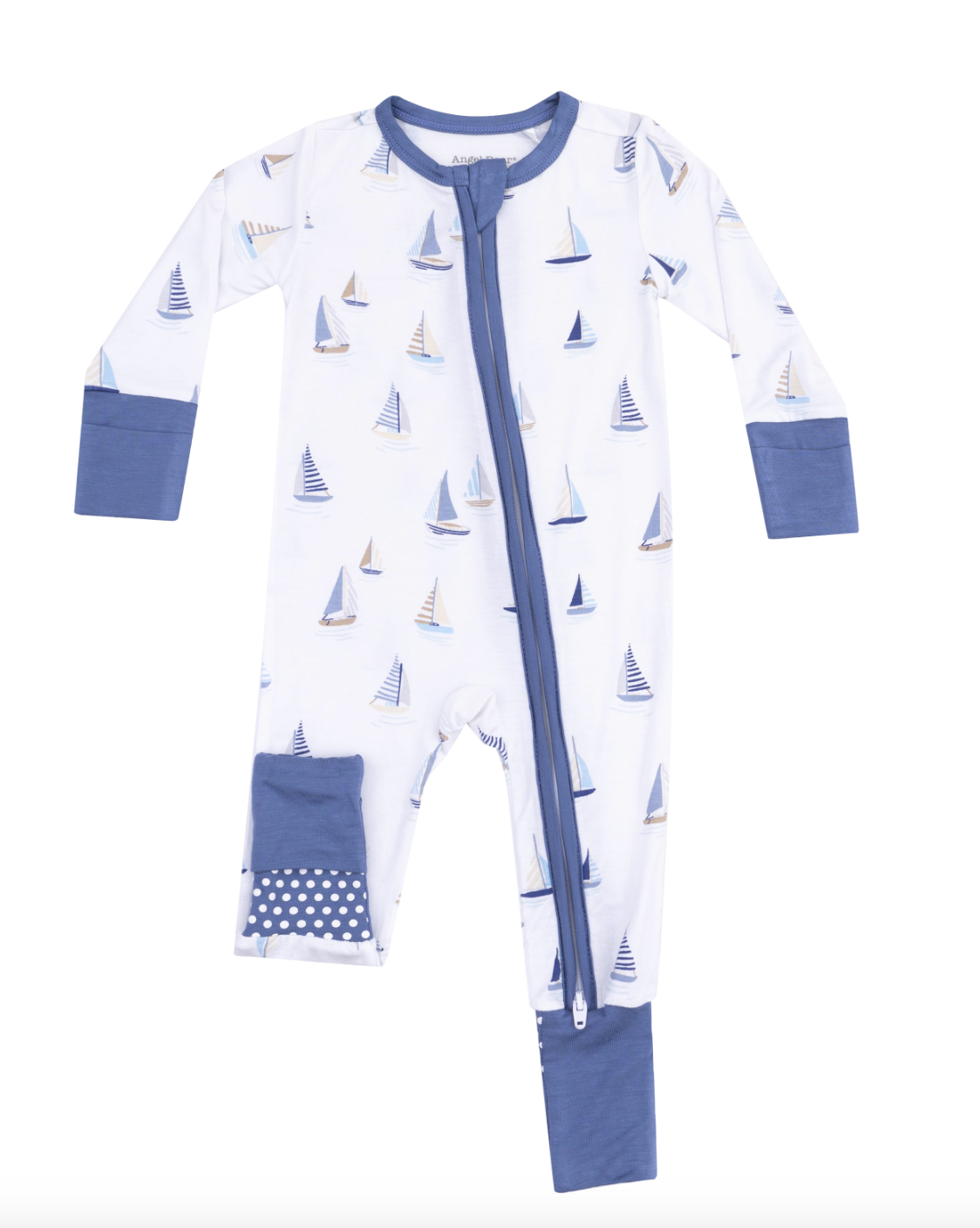 Sailboats Blue 2 Way Zipper Romper