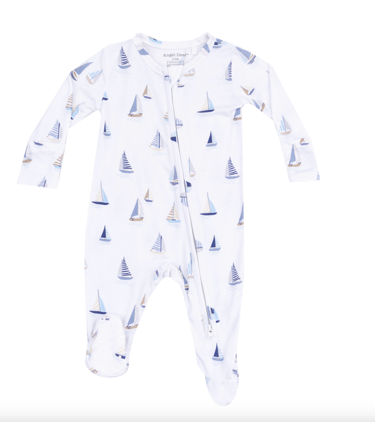 Sailboats 2 Way Zipper Footie