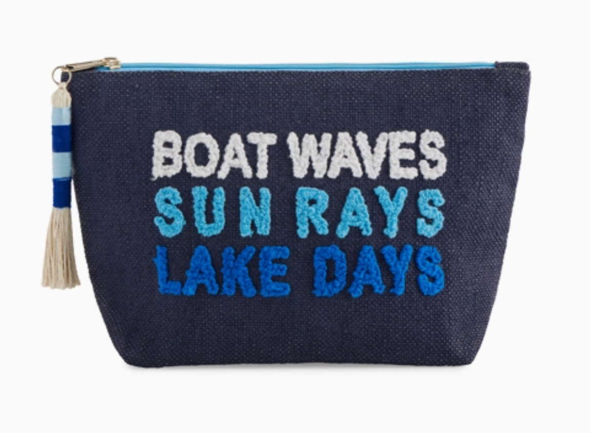 Boat Waves Sun Rays Lake Days Zip Pouch