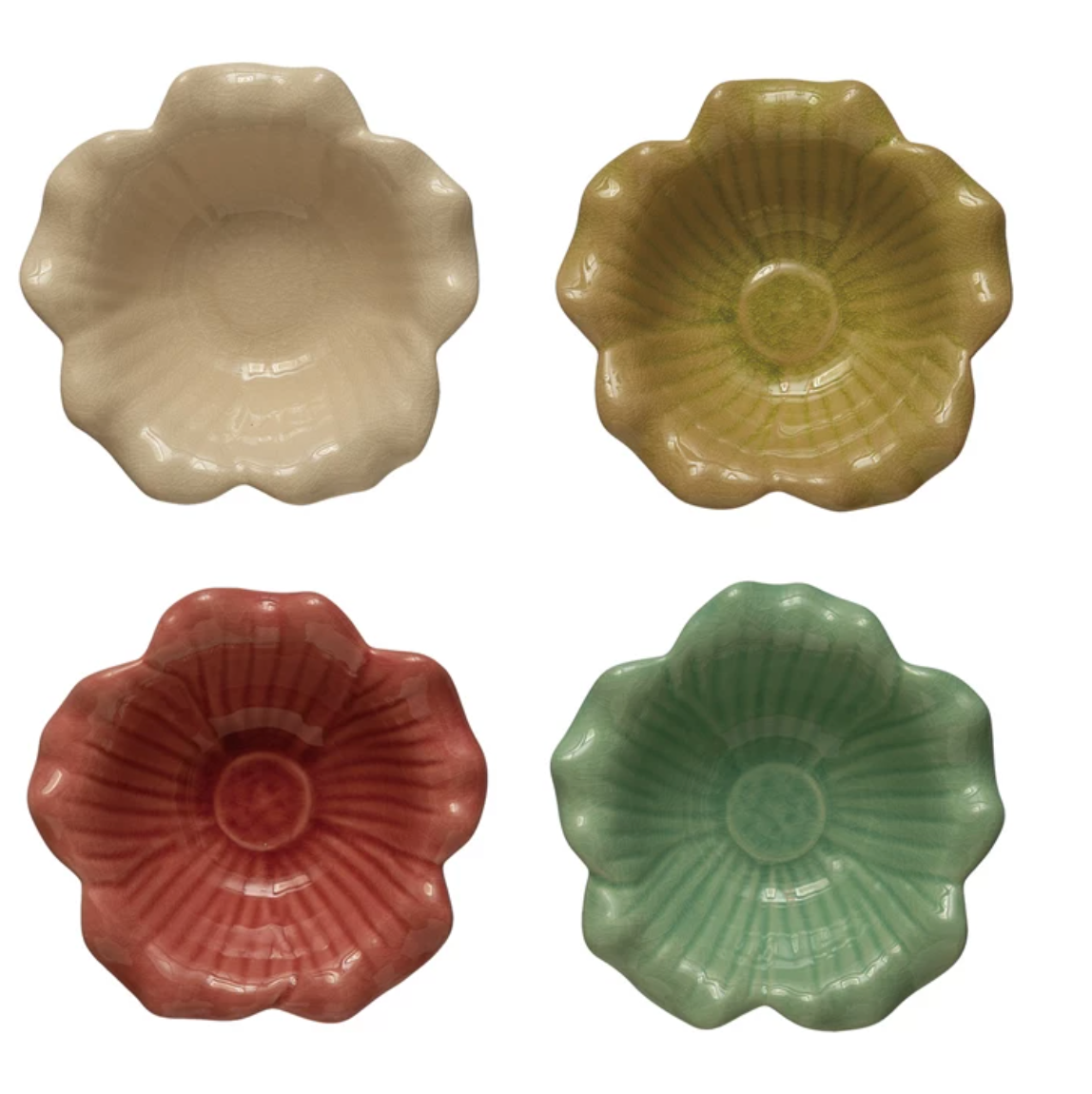 Debossed Stoneware Flower Bowl