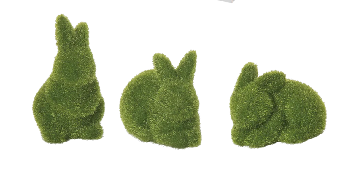 Mini Moss Flocked Bunnies