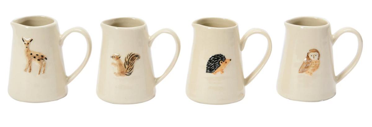 Hand-Painted Creamer with Forest Animal