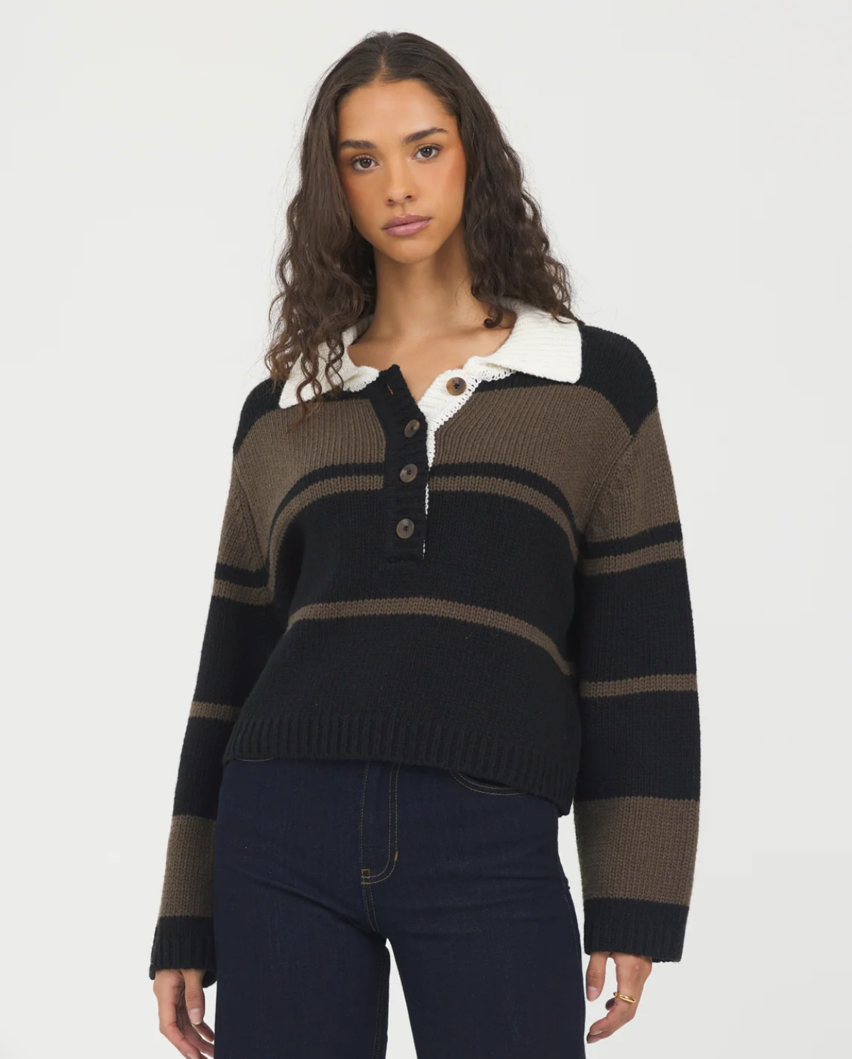 Woodland Striped Collared Sweater