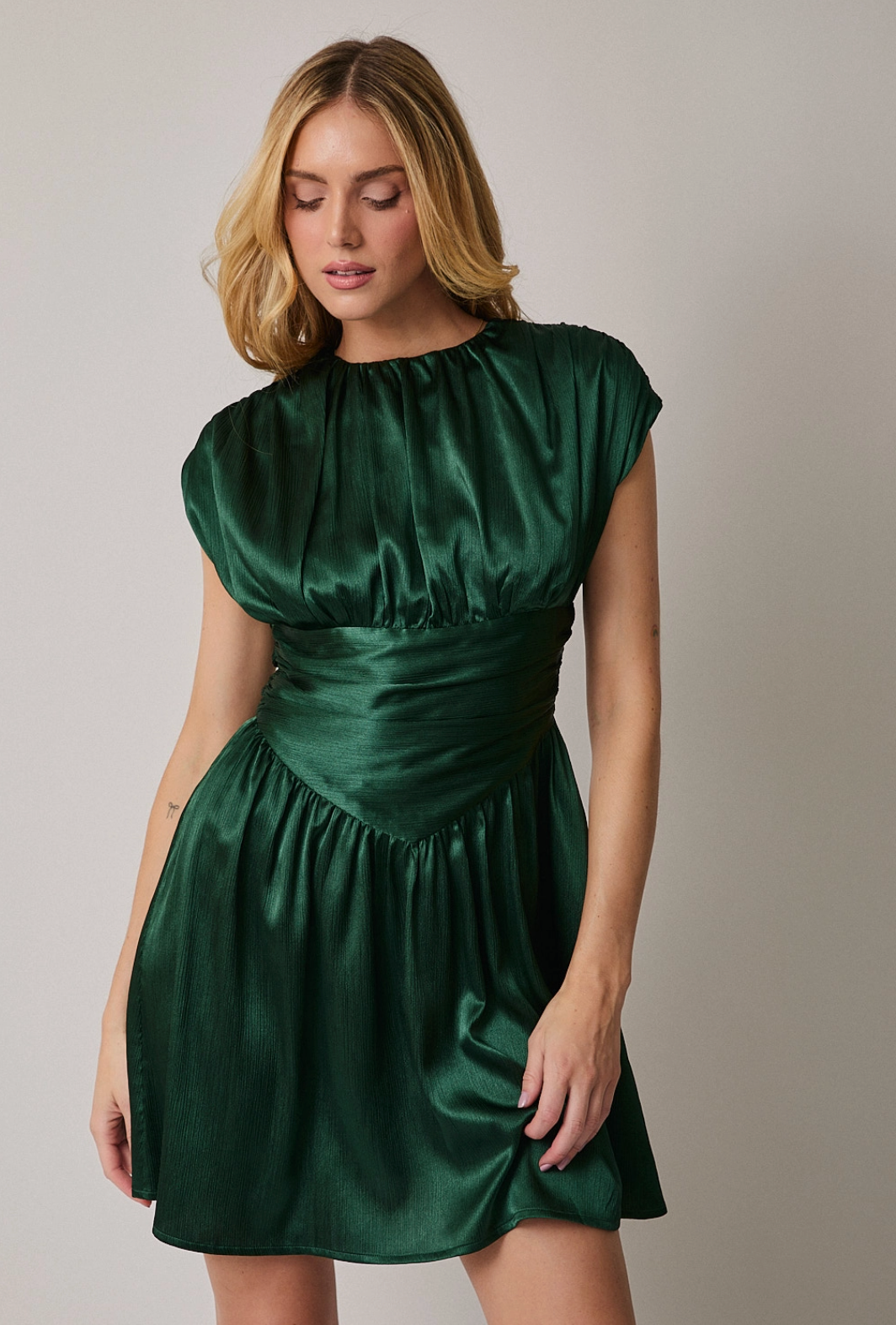 Sleeveless Ruched Fit &amp; Flare Holiday Dress