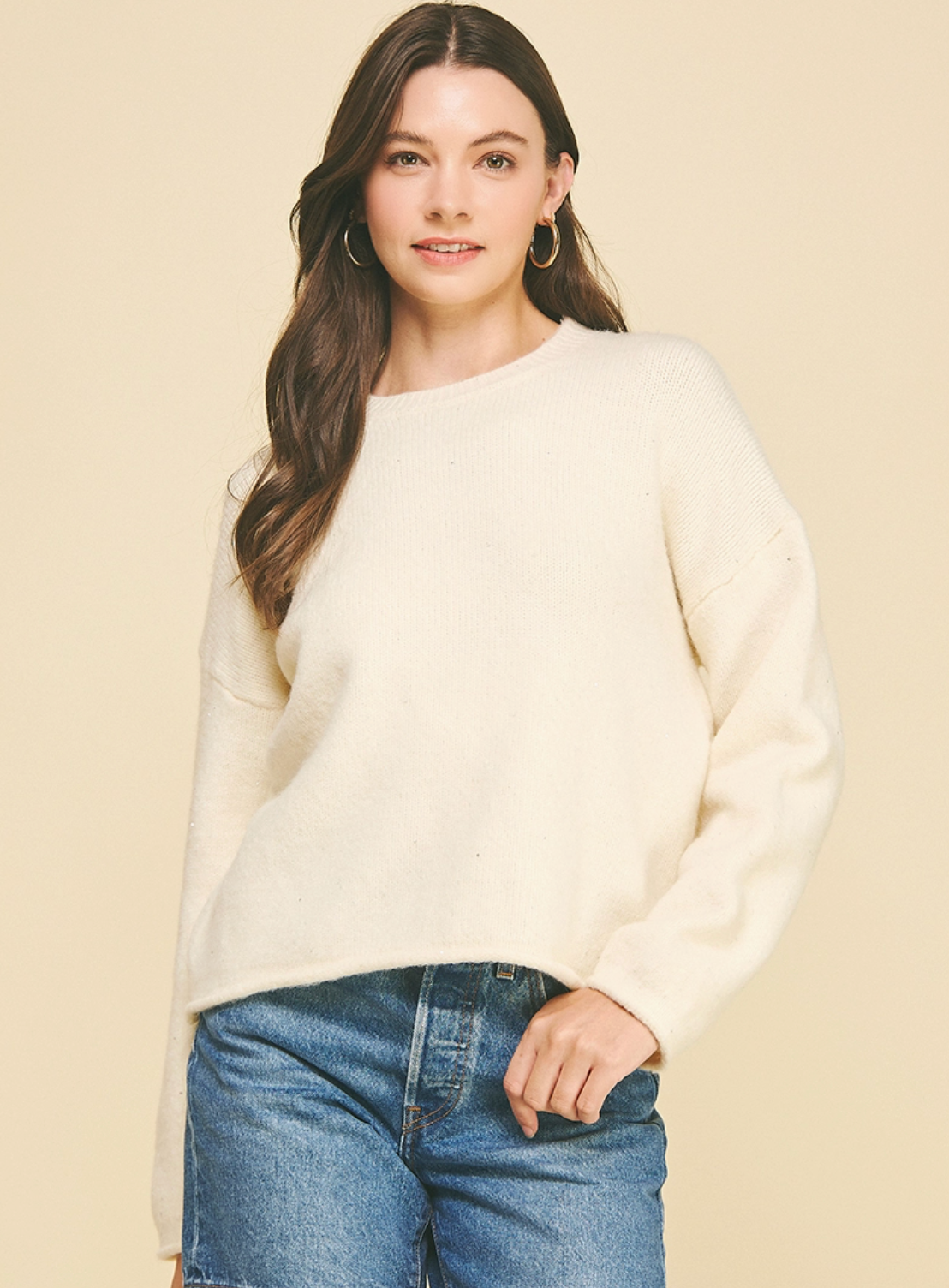 Sequin Round Neck Sweater