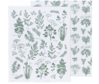 Fresh Herbs Elm Green Floursack Dishtowel Set