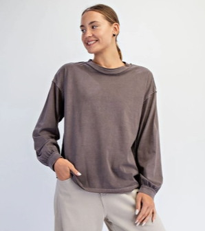 Pigment Washed Cotton Edge Crew