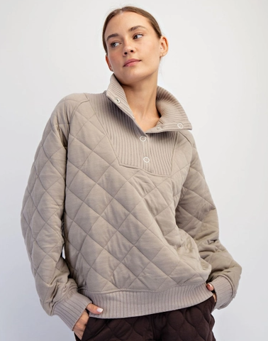 Quilted Snap Pullover