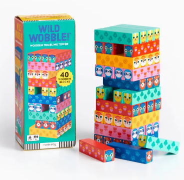 Wild Wobble! Wooden Tumbling Tower