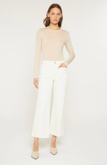 High Rise Cropped Wide Leg with Patch Pocket