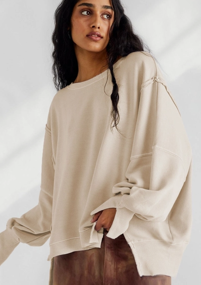 Oversized Crewneck Knit Top