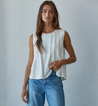 Round Neck Knit Spandex Sleeveless Top