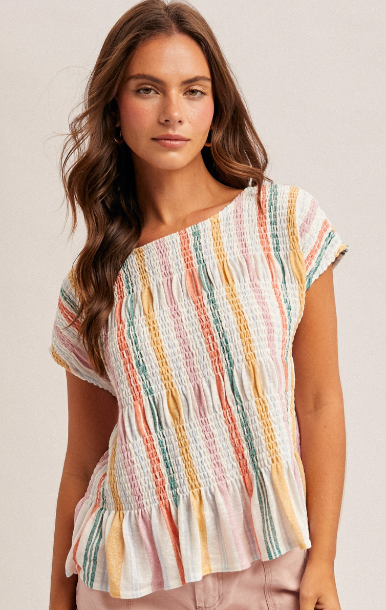Smocked Multicolor Top