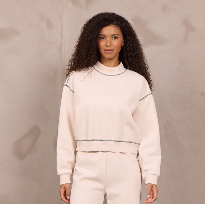 Garment Dye Mockneck w/ Contrast Stitching