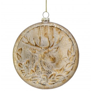 Glass Deer Bust Ornament
