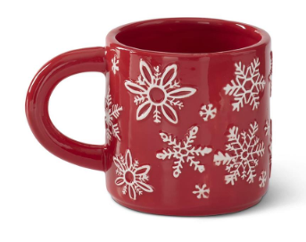 Red &amp; White Snowflake Mug