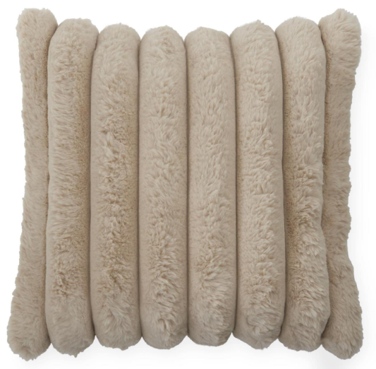 18 inch Tan Fur Pillow