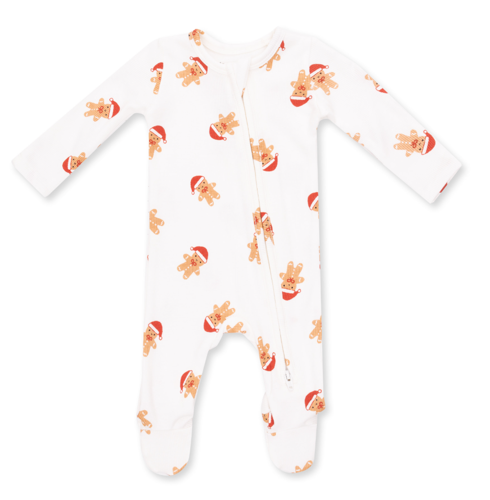 Simple Gingerbread 2 Way Zipper Footie