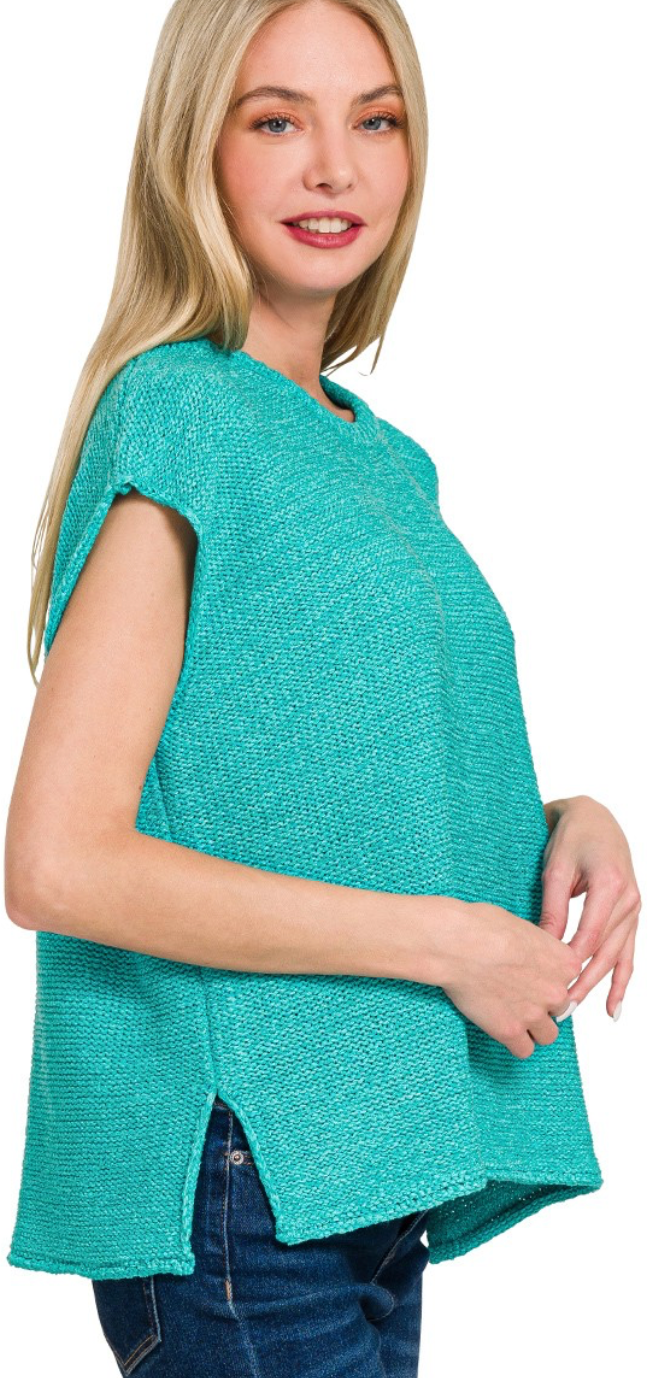 Oversized Crew Neck Sweater Vest