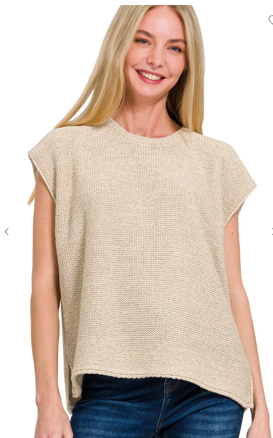 Oversized Crew Neck Sweater Vest