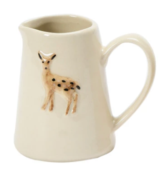 Hand-Painted Creamer with Forest Animal