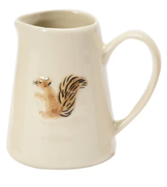 Hand-Painted Creamer with Forest Animal