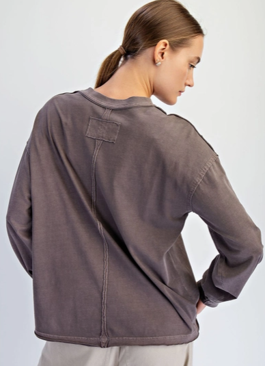 Pigment Washed Cotton Edge Crew