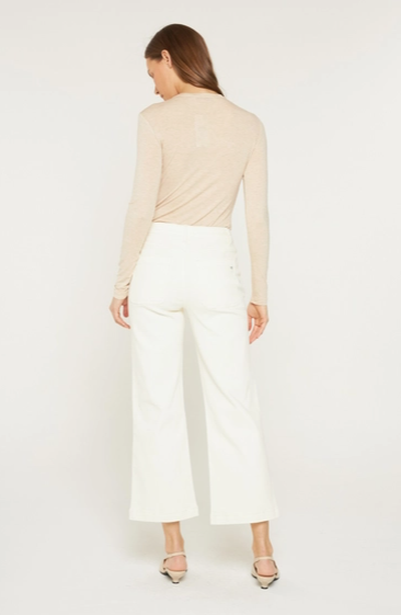 High Rise Cropped Wide Leg with Patch Pocket