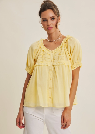 Elevated Delicate Ruffle Airy Blouse