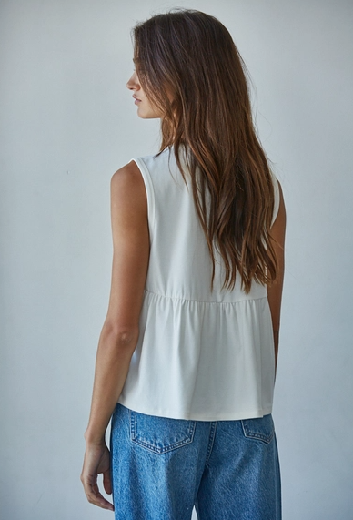 Round Neck Knit Spandex Sleeveless Top