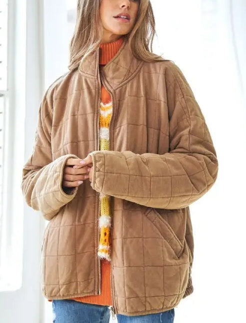 Plus Washed Quilted Jacket