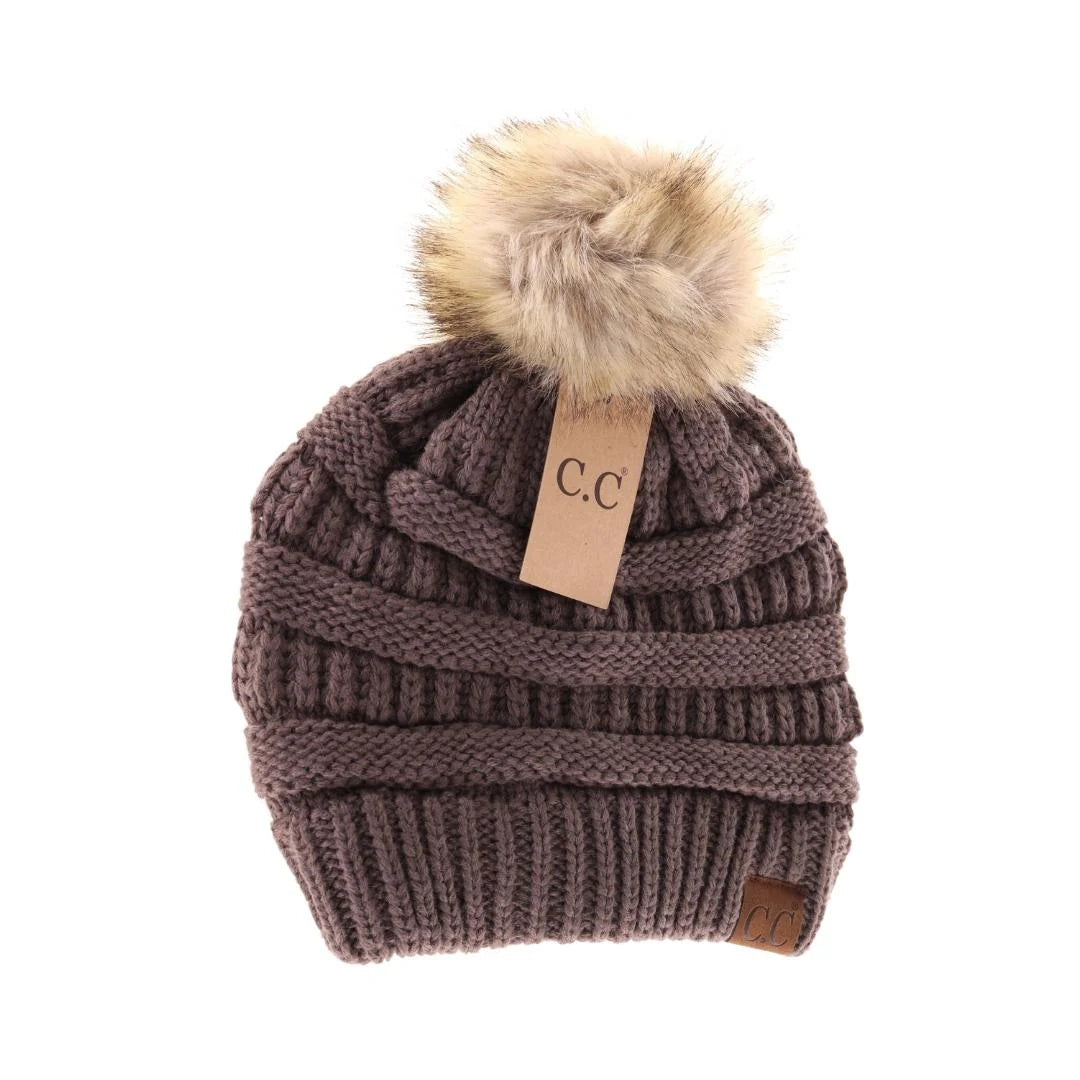 Fur Pom CC Beanie
