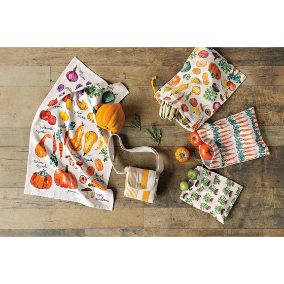 Veggie Stand Printed Cotton Dishtowel