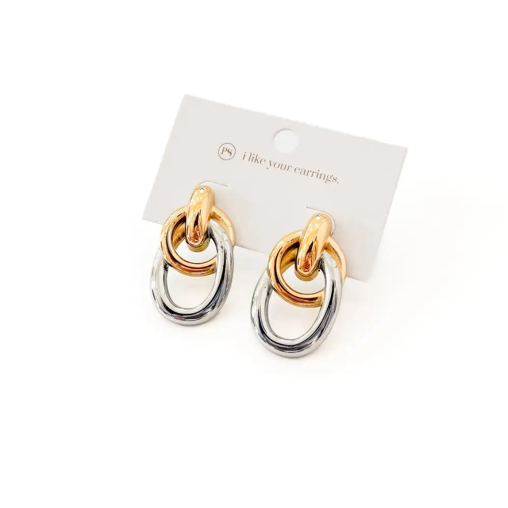 Adelle Two Tone Earrings