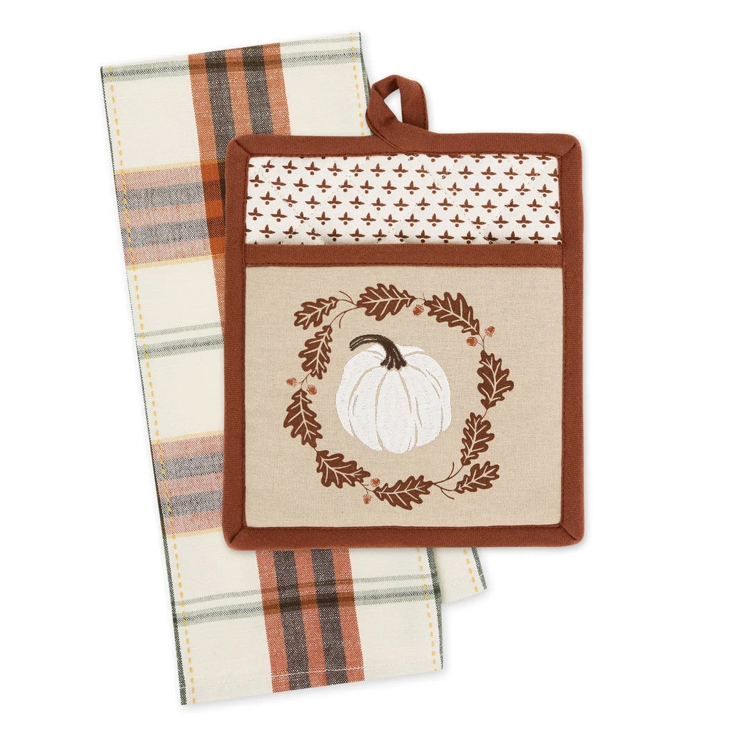 Autumn Pumpkin Potholder Gift Set