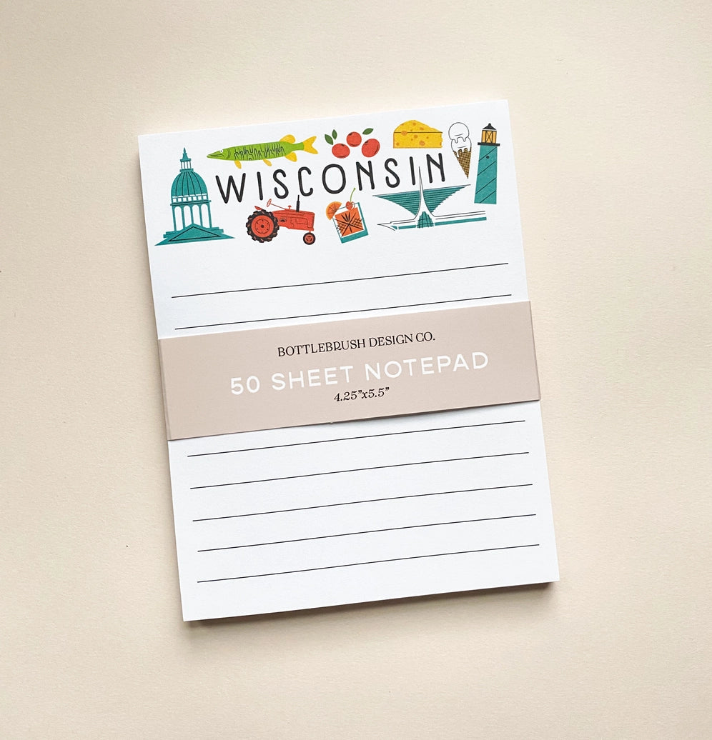 Wisconsin Icons 50 Sheet Notepad