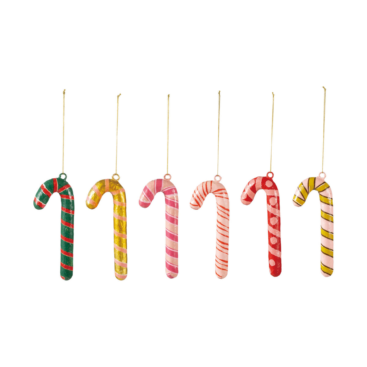 Metal &amp; Paper Mache Candy Cane Ornaments