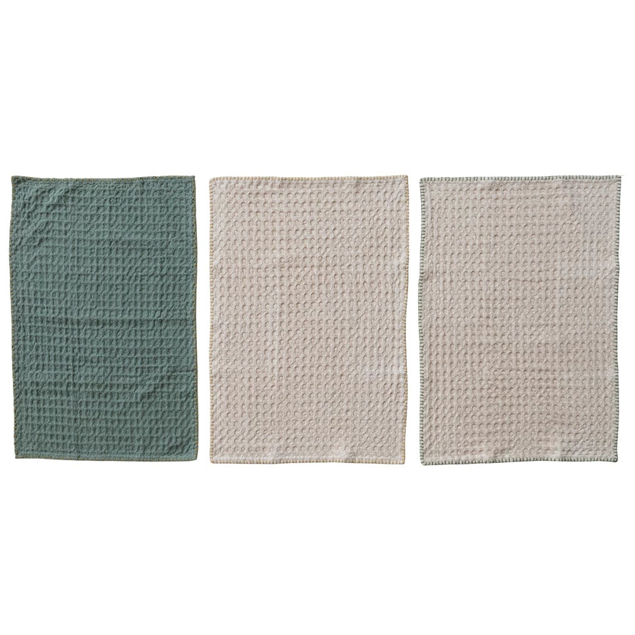 Waffle Weave Tea Towels, Set of 3