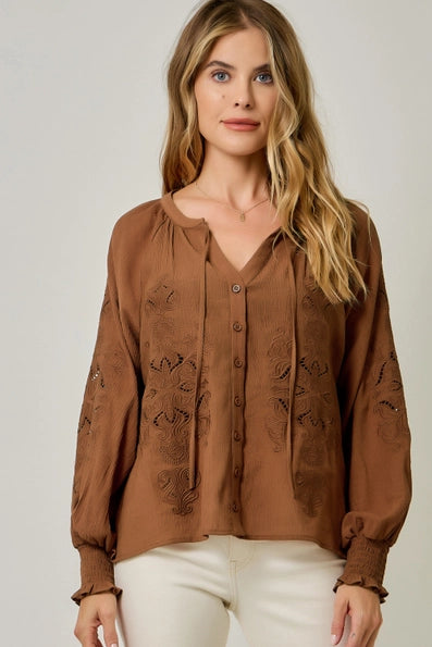 Embroidered Texture Blouse