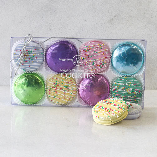 8pc Easter Chocolate Covered Cookies-Spring Drizzle