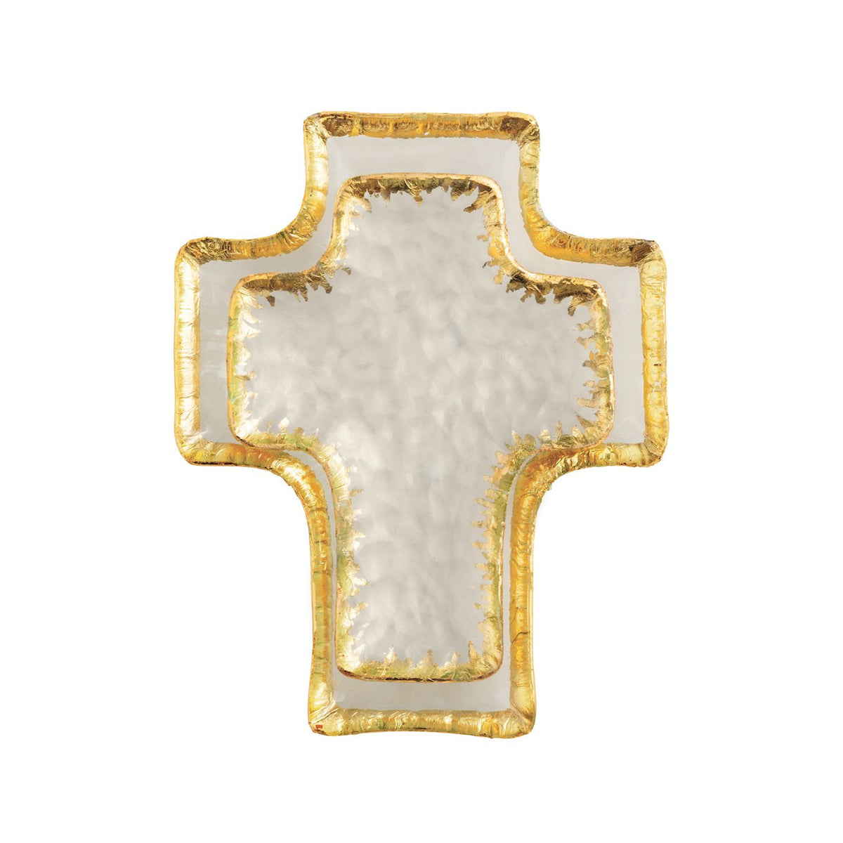 Gold Edge Cross Tidbit Tray