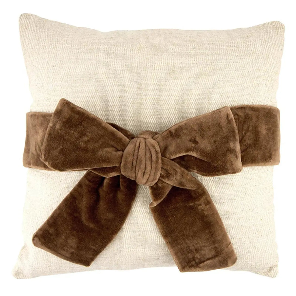 Bow Pillow-Brown
