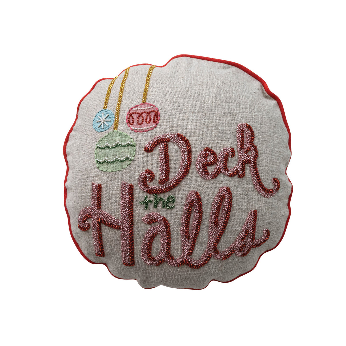 Printed "Deck the Halls" Pillow