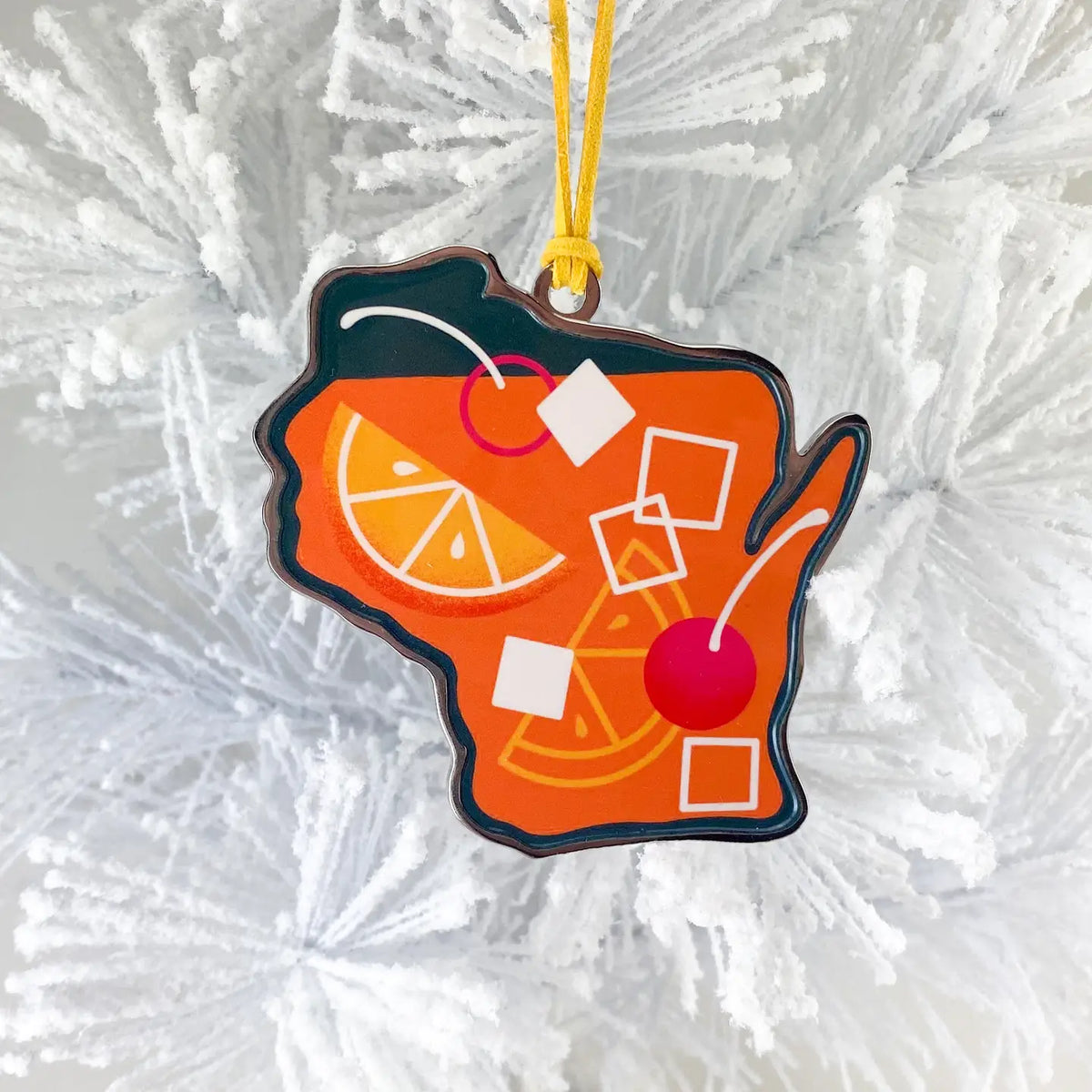 Wisconsin Old Fashioned Metal Ornament